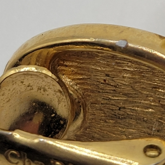 VTG Christian Dior Faux Pearl & Gold Tone Clip-on Earrings | SIGNED - Picture 9 of 9